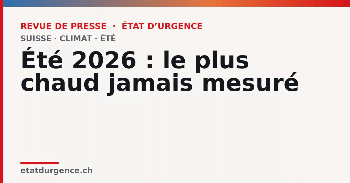 Visuel Revue de presse État d’urgence : Été 2026 : le plus chaud jamais mesuré